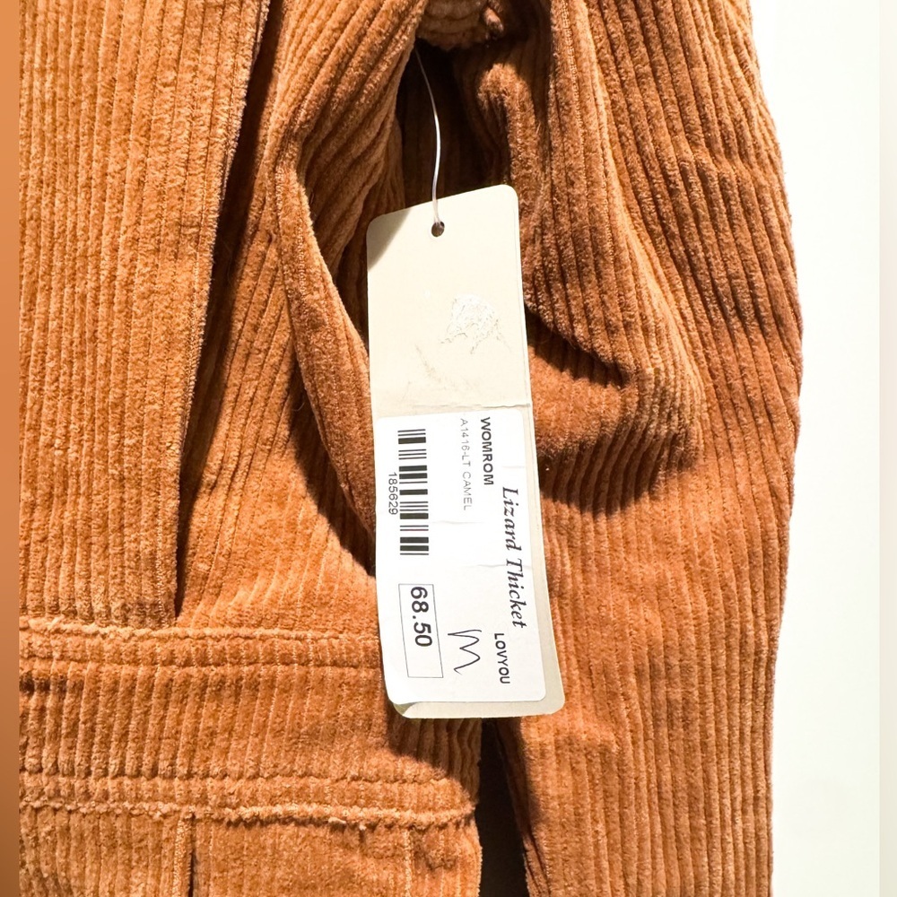 Love you bunches brown corduroy shorts romper size M NWT - Picture 2 of 4